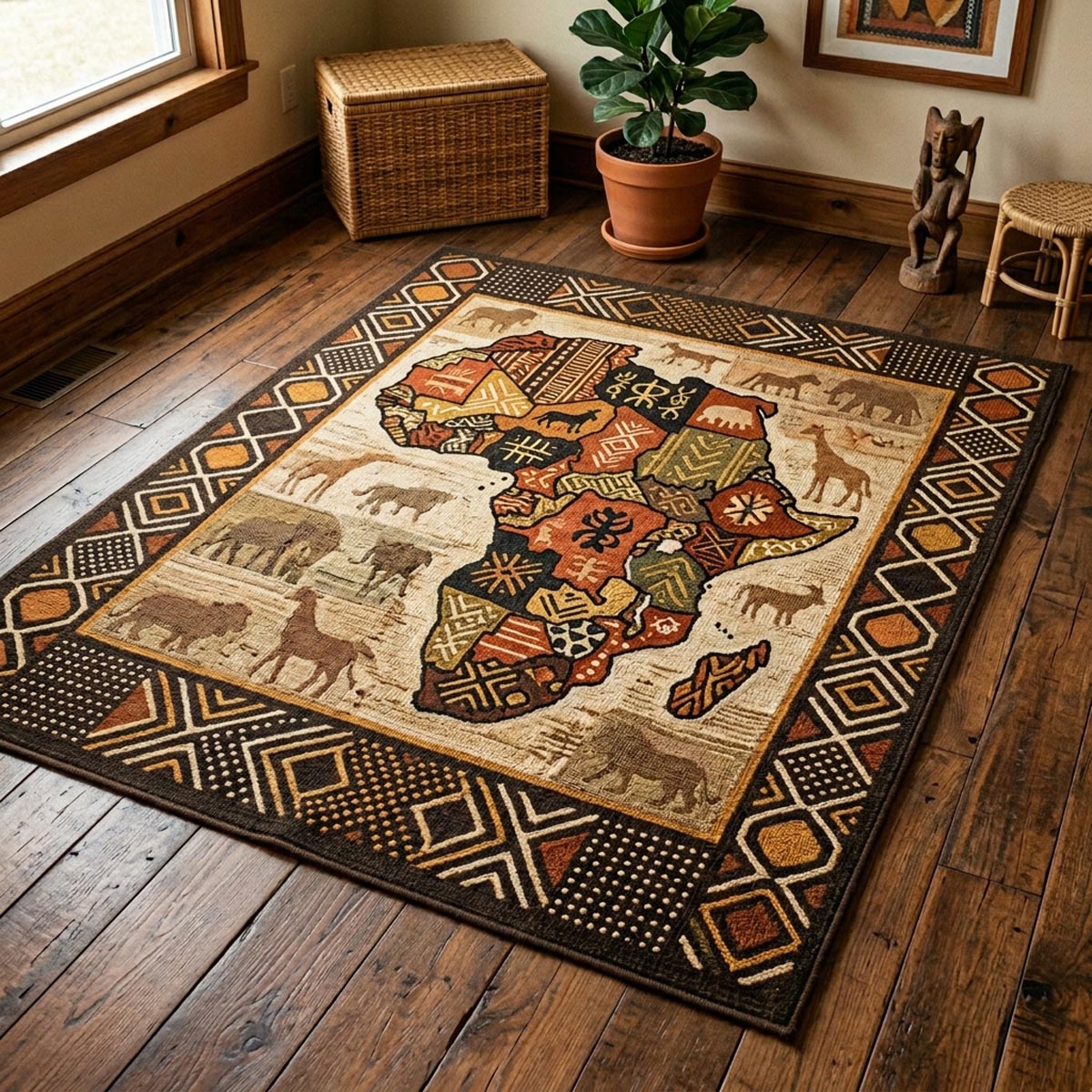 Savanna Spirit area rug in a living room