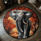 Savannah Majesty Round Mat Rug - washable non-slip printed rug
