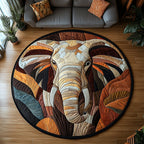Savannah Stomp Round Mat Rug - washable non-slip printed rug