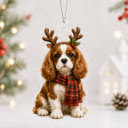 Scarf Cavalier King Charles Spaniel Christmas Ornament