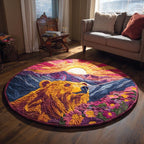 Scarlet Fang Round Mat Rug - washable non-slip printed rug