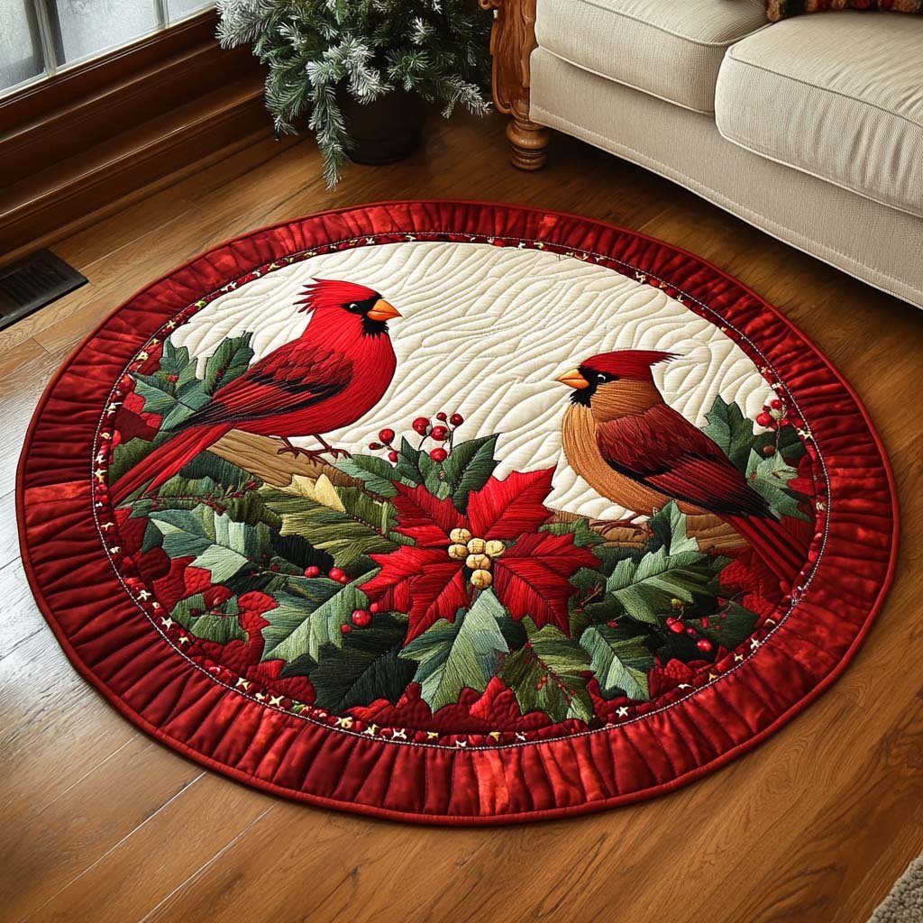 Scarlet Gaze Round Mat Rug - washable non-slip printed rug