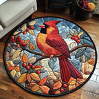 Scarlet Glory Round Mat Rug - washable non-slip printed rug