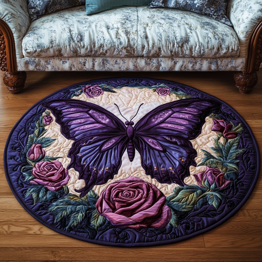 Scarlet Glow Round Mat Rug - washable non-slip printed rug