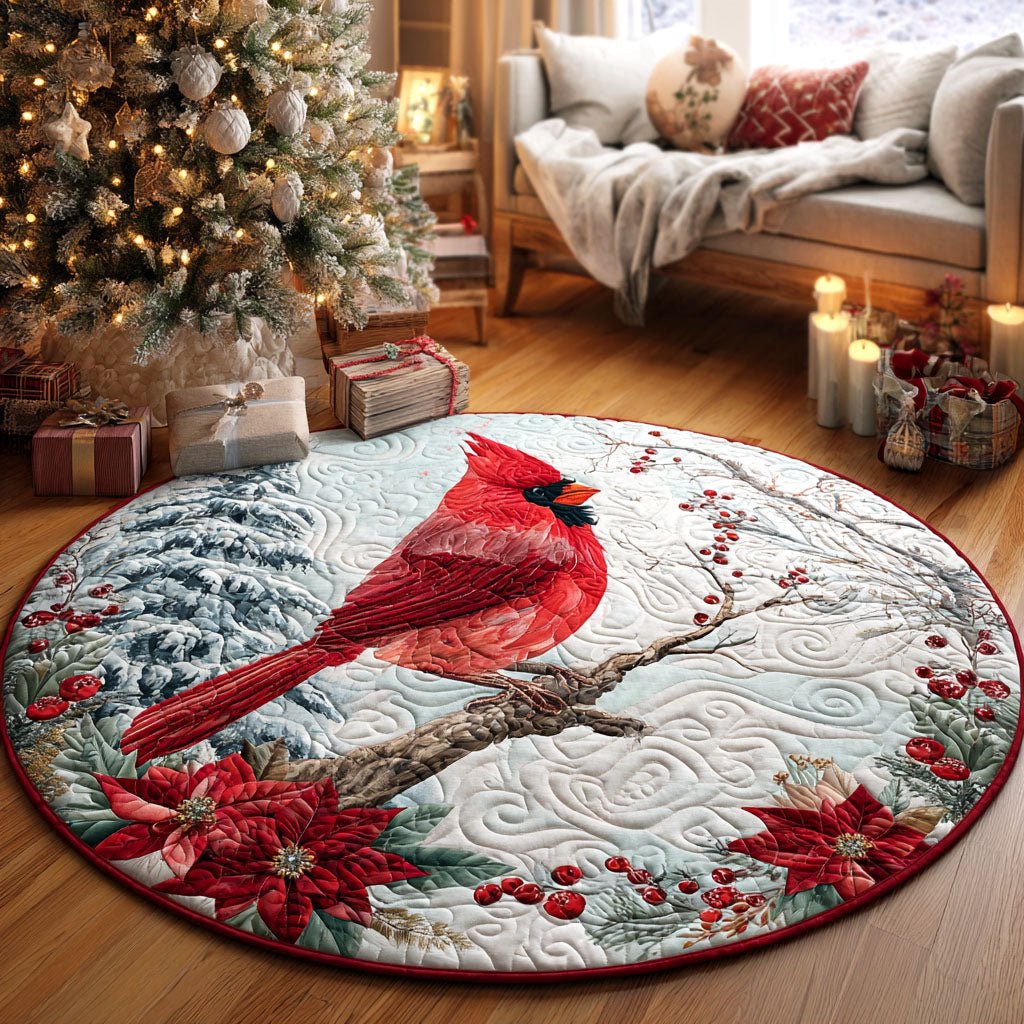 Scarlet Melody Round Mat Rug - washable non-slip printed rug