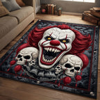 Scary Clown area rug in a living room