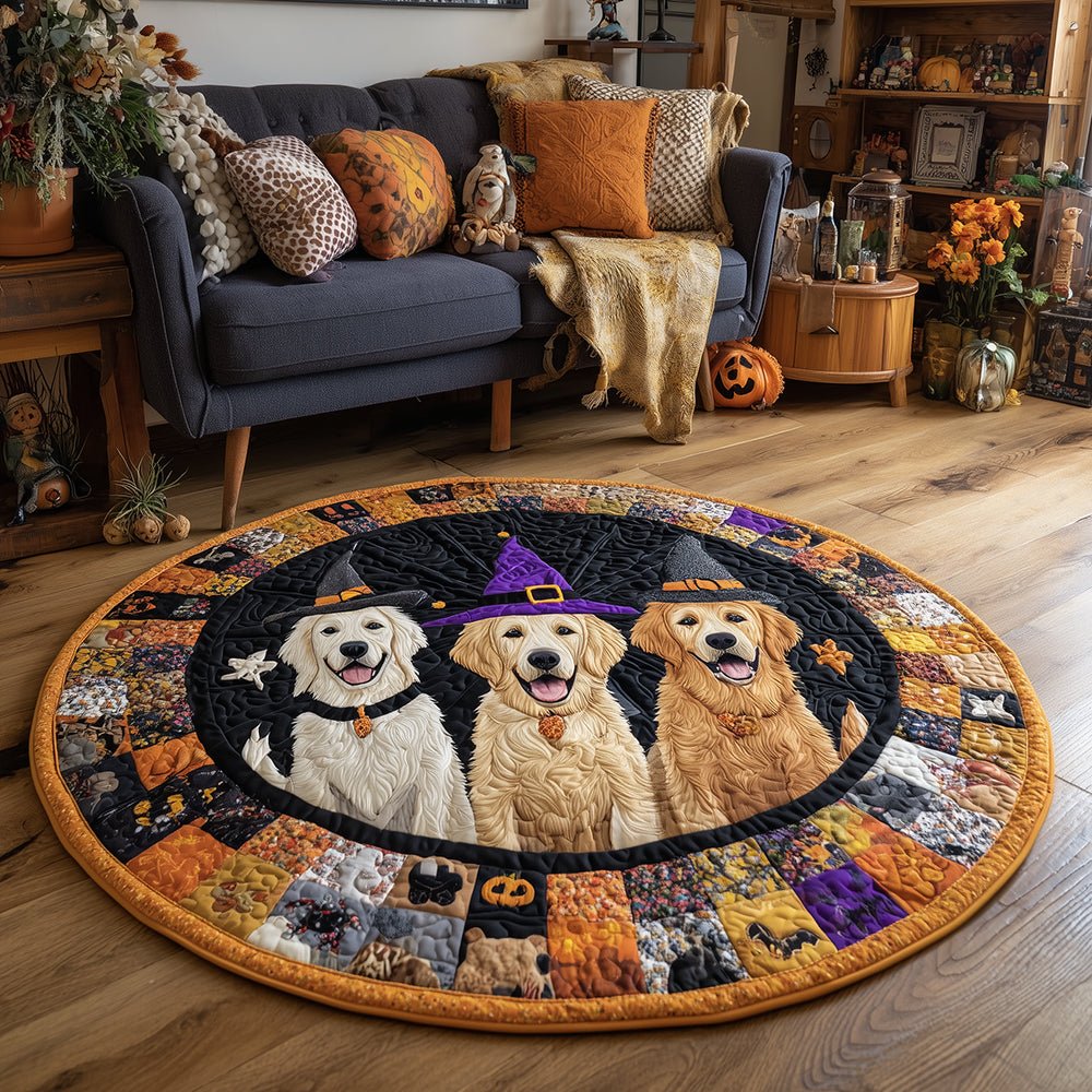 Scary Retriever Round Mat Rug - washable non-slip printed rug