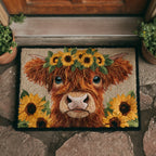 Scenic Highland Cow Doormat - Nature Design | Printed Welcome Doormat