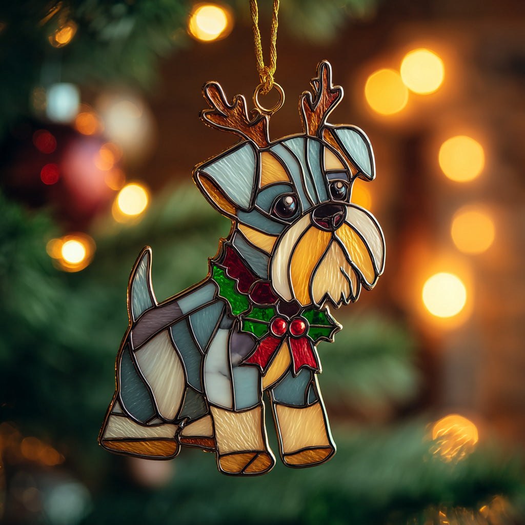 Schnauzer Glow Christmas Ornament