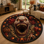 Screaming Carnival Clown Round Mat Rug - washable non-slip printed rug