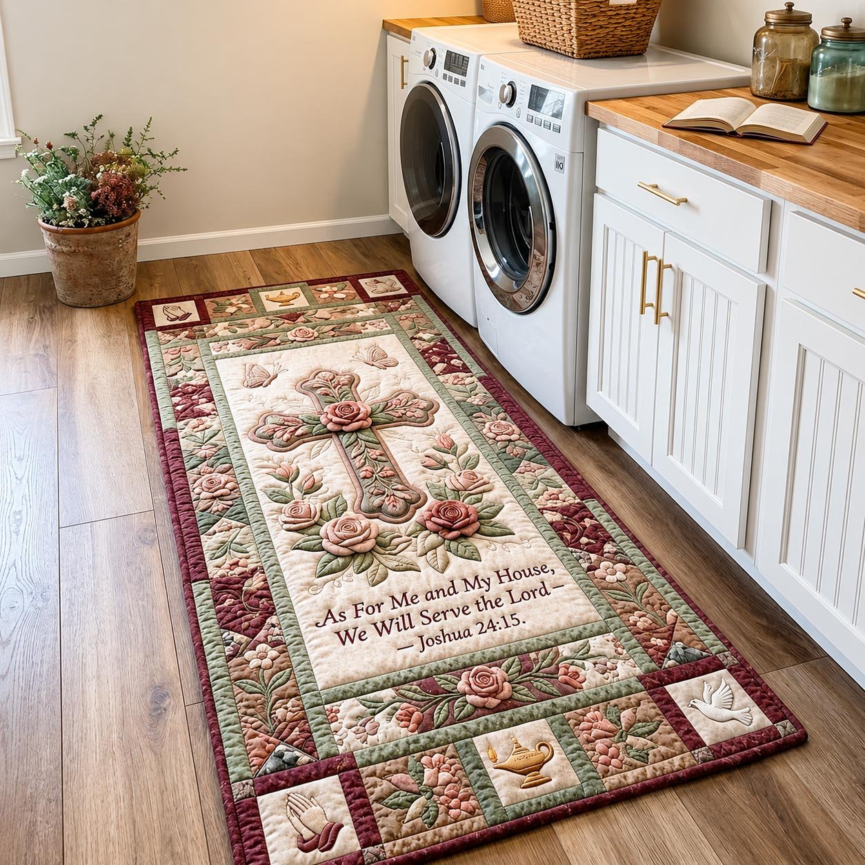 Scripture Bloom Runner Rug - Nature Design | Serene Runner Rug