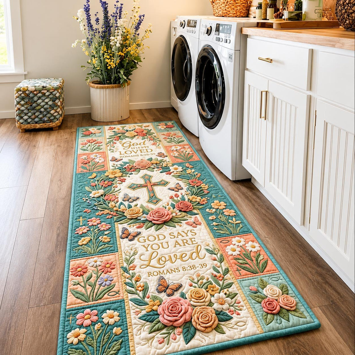 Scripture Garden Runner Rug - Nature Design | Serene Runner Rug