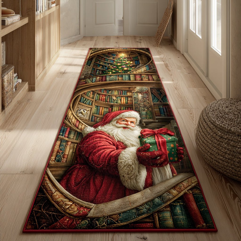 Scroll Santa Claus Runner Carpet Runner Rug - Cute Pet Design | Animal Printed Runner Rug