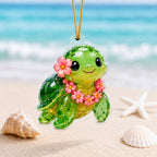 Sea Turtle Flower Adorable Christmas Ornament