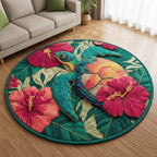 Sea Turtle Round Mat Rug - washable non-slip printed rug
