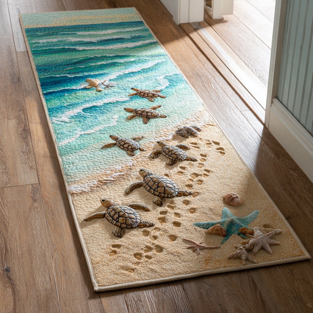 Sea Turtle Runner Carpet Runner Rug - Cute Pet Design | Animal Printed Runner Rug