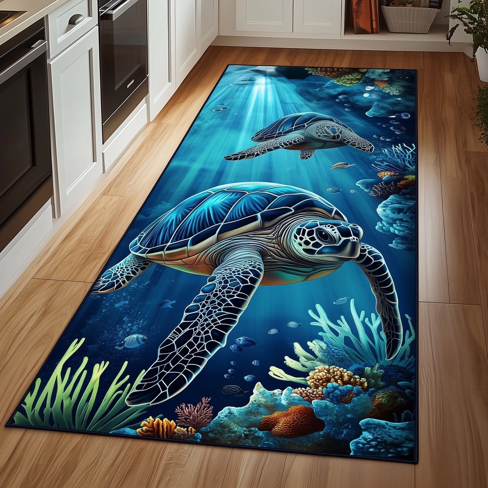 Sea Turtle Runner Rug - Cute Pet Design | Animal Printed Runner Rug