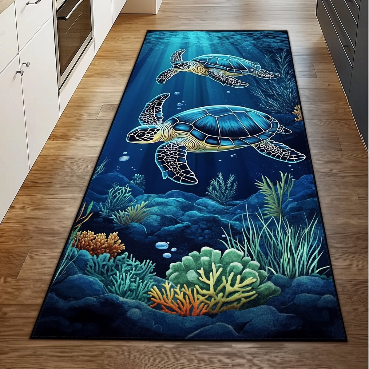 Sea Turtle Runner Rug - Cute Pet Design | Animal Printed Runner Rug