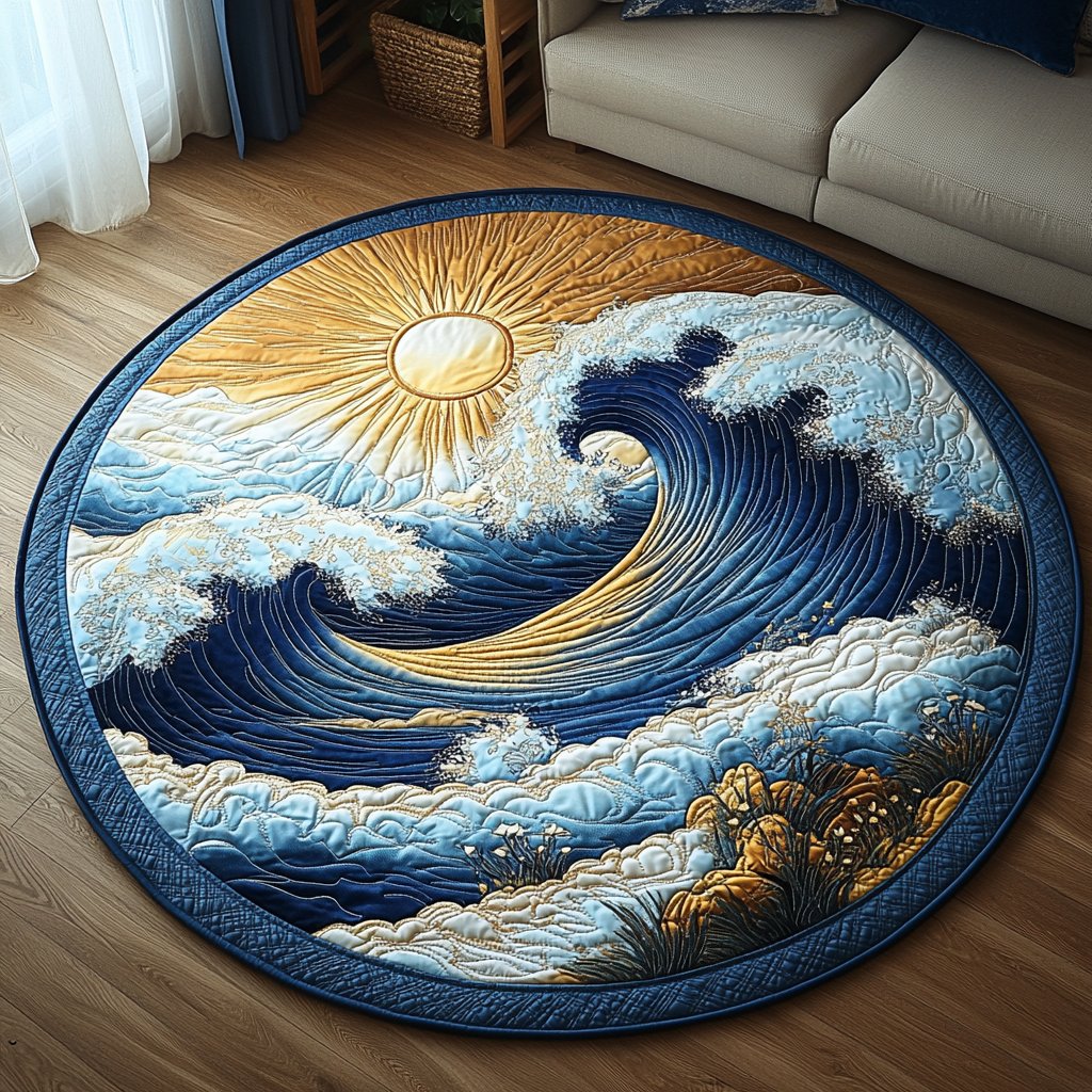 Sea Whisper Round Mat Rug - Nature Design | Serene Home Decor