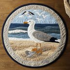 Seaside Breeze Round Mat Rug - washable non-slip printed rug