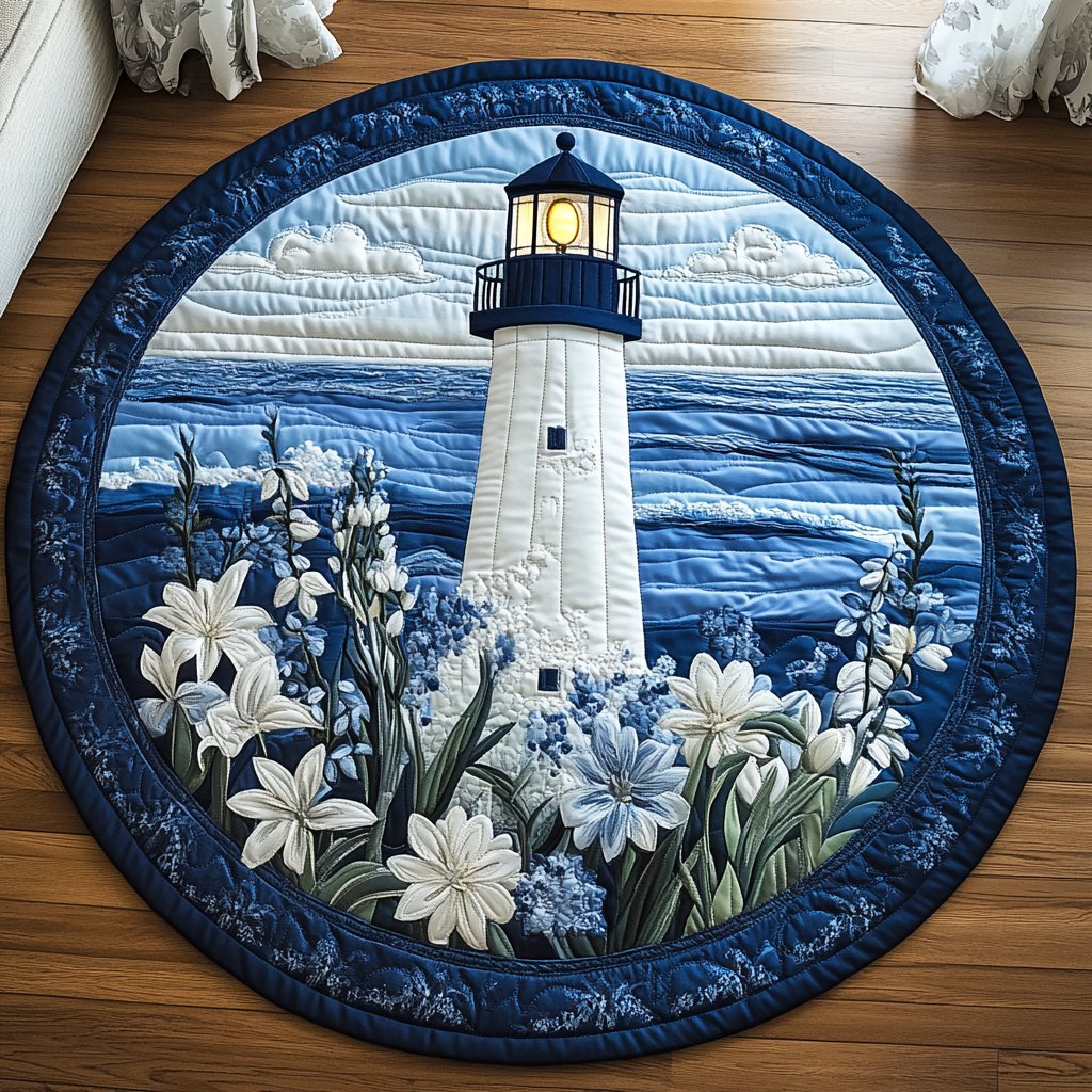Seaside Glow Round Mat Rug - Nature Design | Serene Home Decor