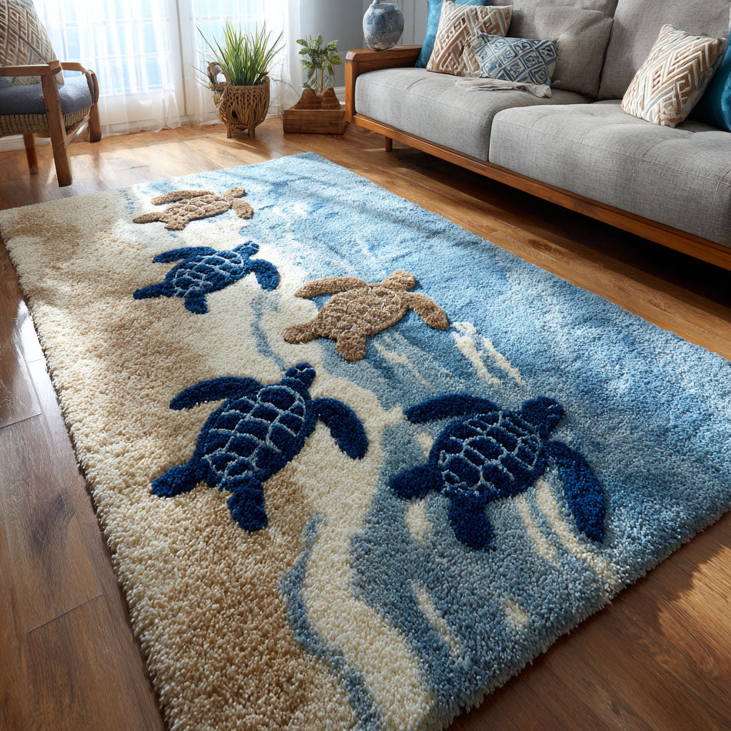 Seaside Guardian area rug in a living room
