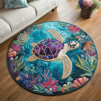 Seaside Guardian Round Mat Rug - washable non-slip printed rug