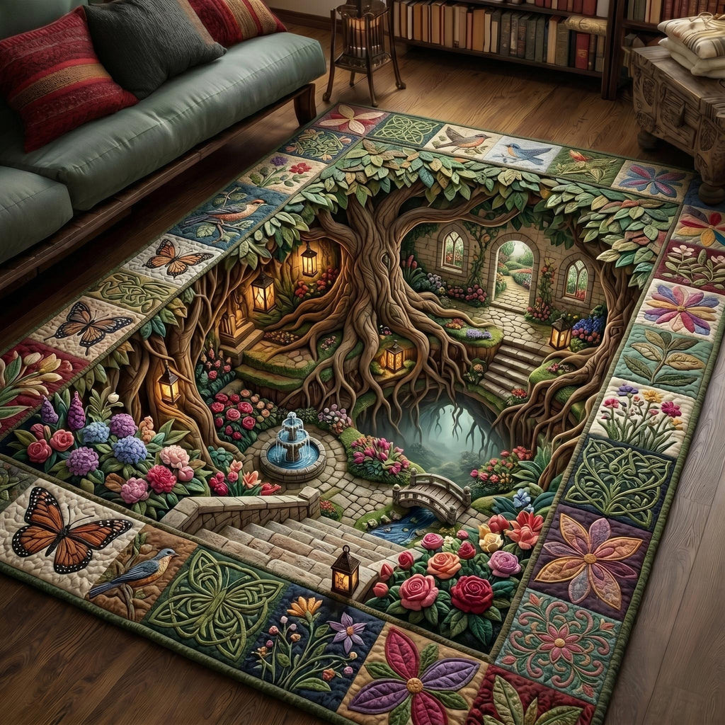 Secret Garden area rug in a living room