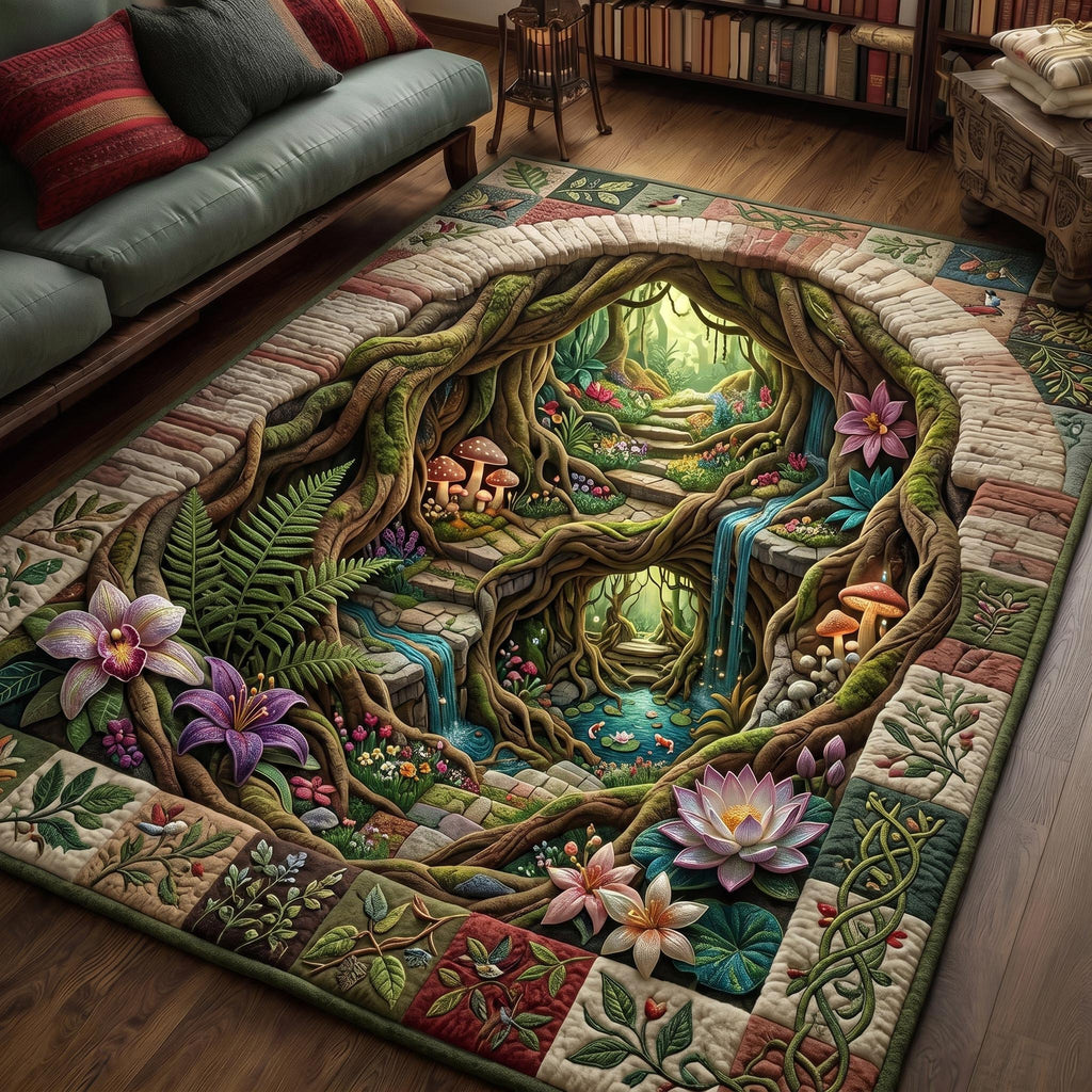 Secret Garden area rug in a living room