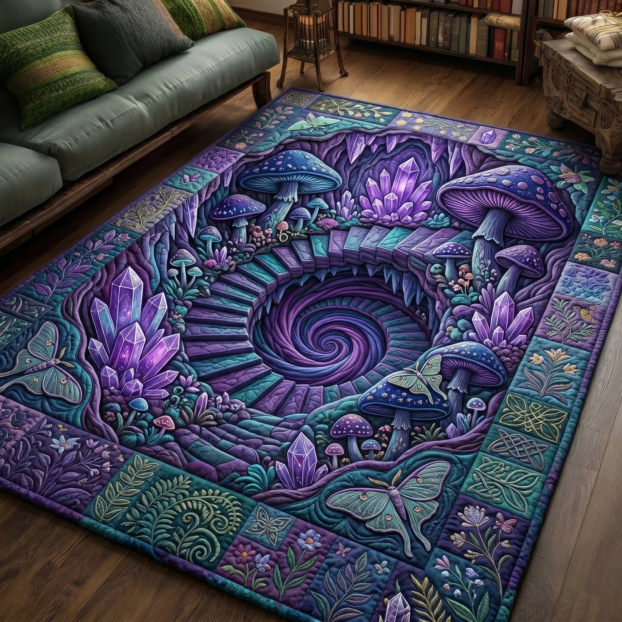 Secret Garden area rug in a living room