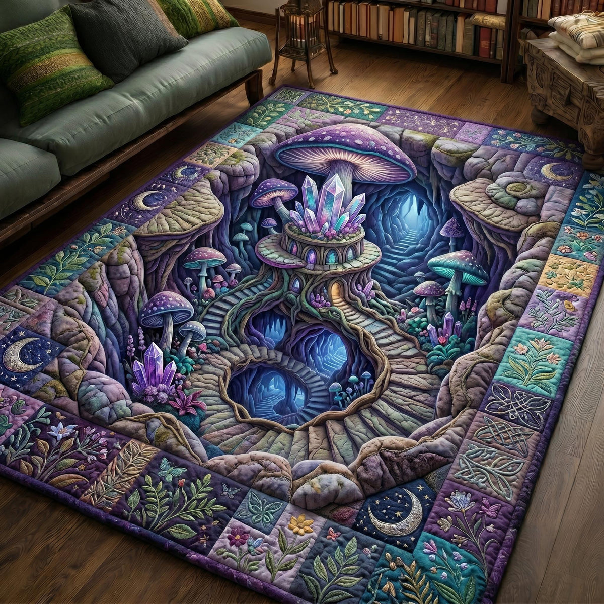 Secret Garden area rug in a living room