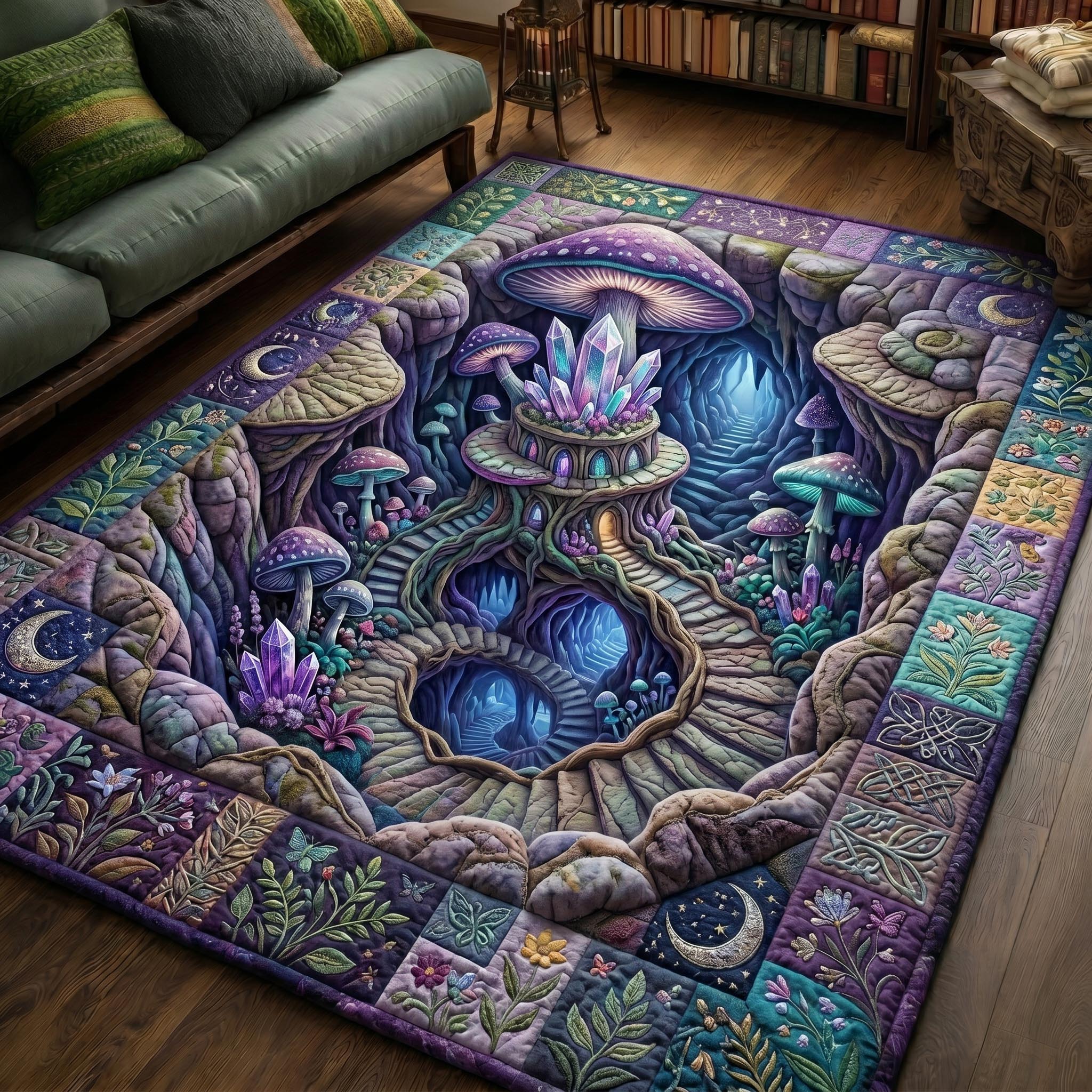 Secret Garden area rug in a living room
