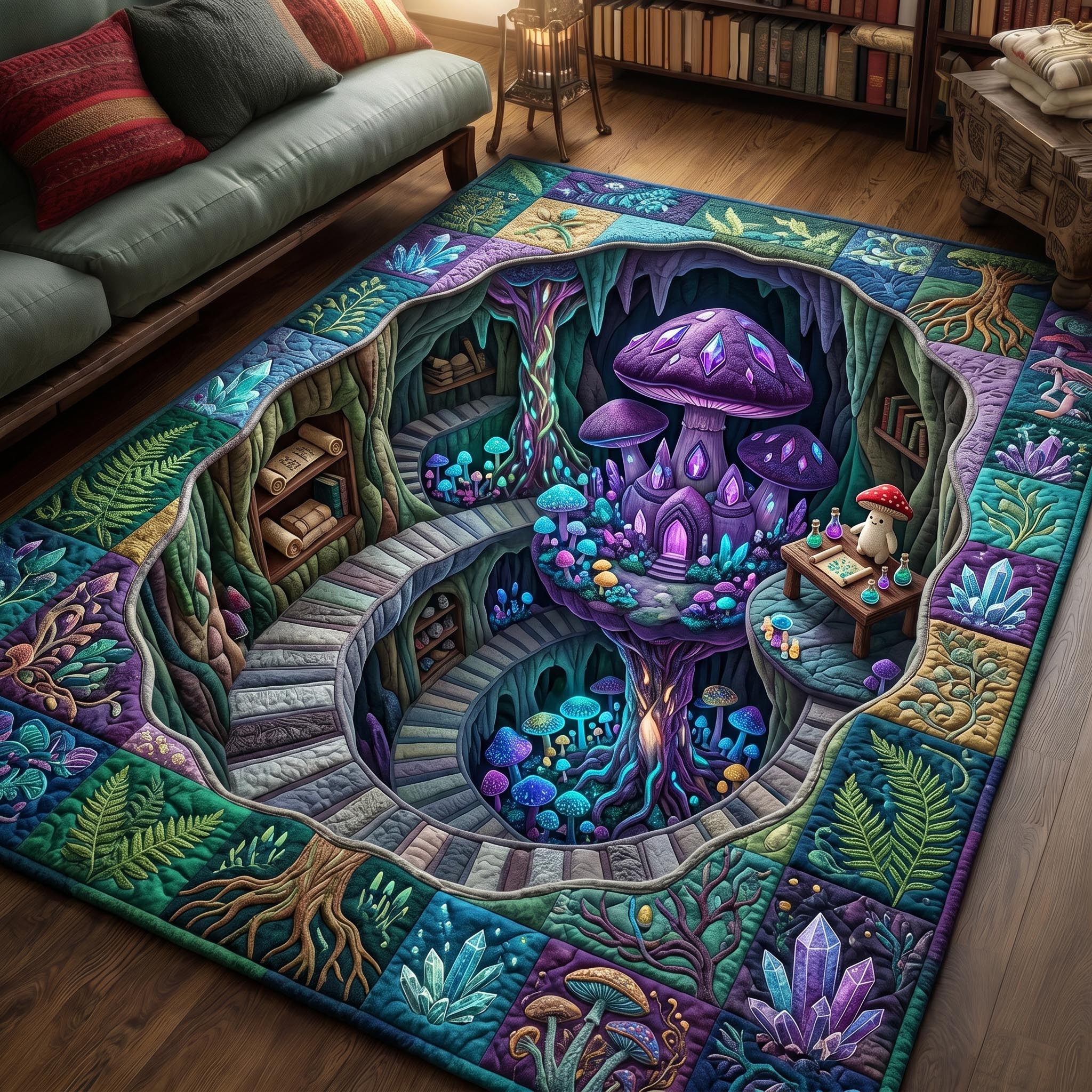 Secret Garden area rug in a living room