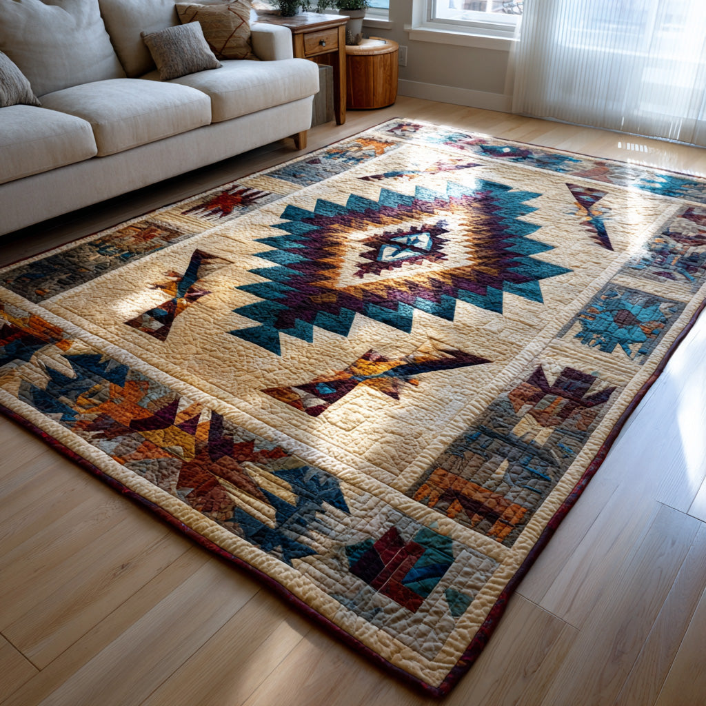 Sedona Geo area rug in a living room