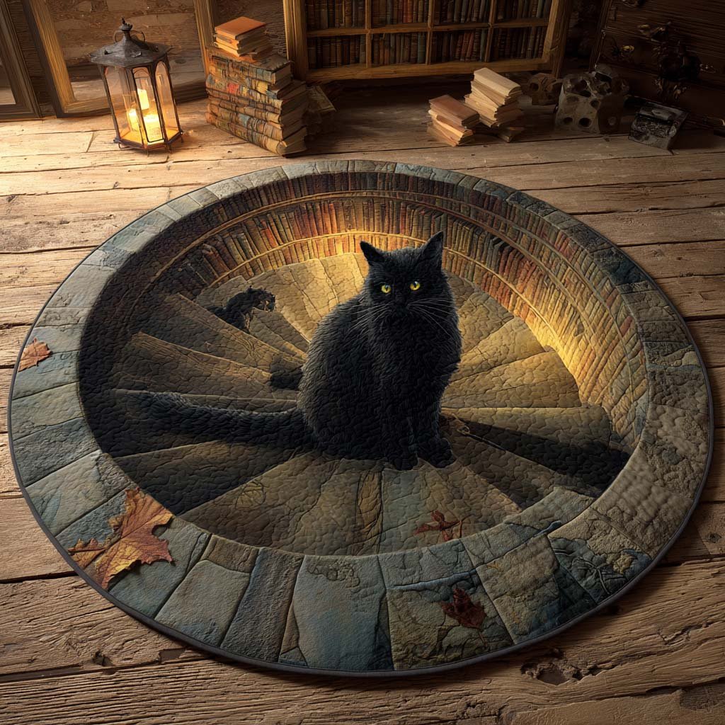 Sentinel of the Stairs Round Mat Rug - Nature Design | Serene Home Decor