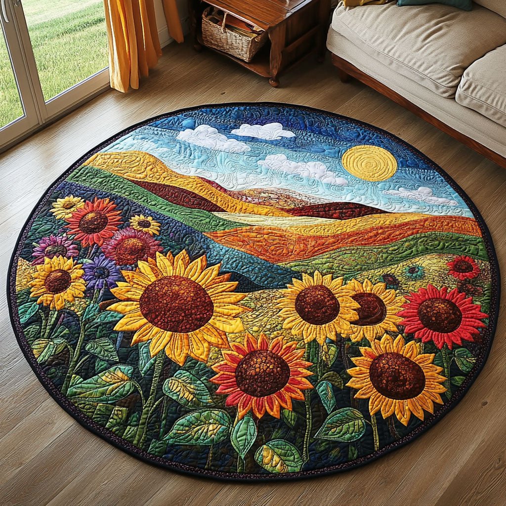 Serene Landscapes Round Mat Rug - washable non-slip printed rug