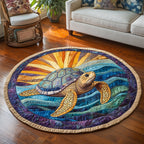 Serene Shell Round Mat Rug - washable non-slip printed rug