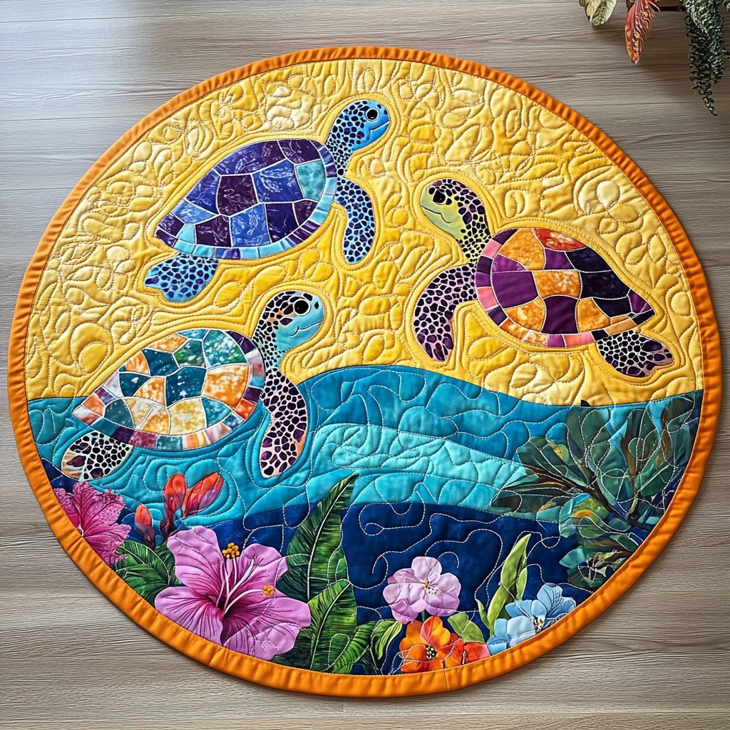 Serene Shelled Round Mat Rug - Nature Design | Serene Home Decor