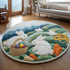 Serene Valley Round Mat Rug - washable non-slip printed rug