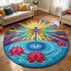 Serene Wings (Design 3) Round Mat Rug - washable non-slip printed rug
