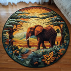 Serengeti Steps Round Mat Rug - washable non-slip printed rug