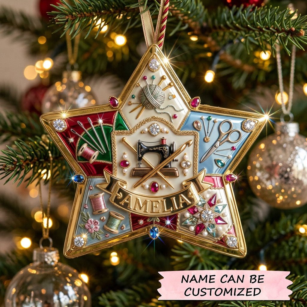 Sewing Star Christmas Ornament