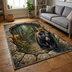 Shadow Bear area rug in a living room
