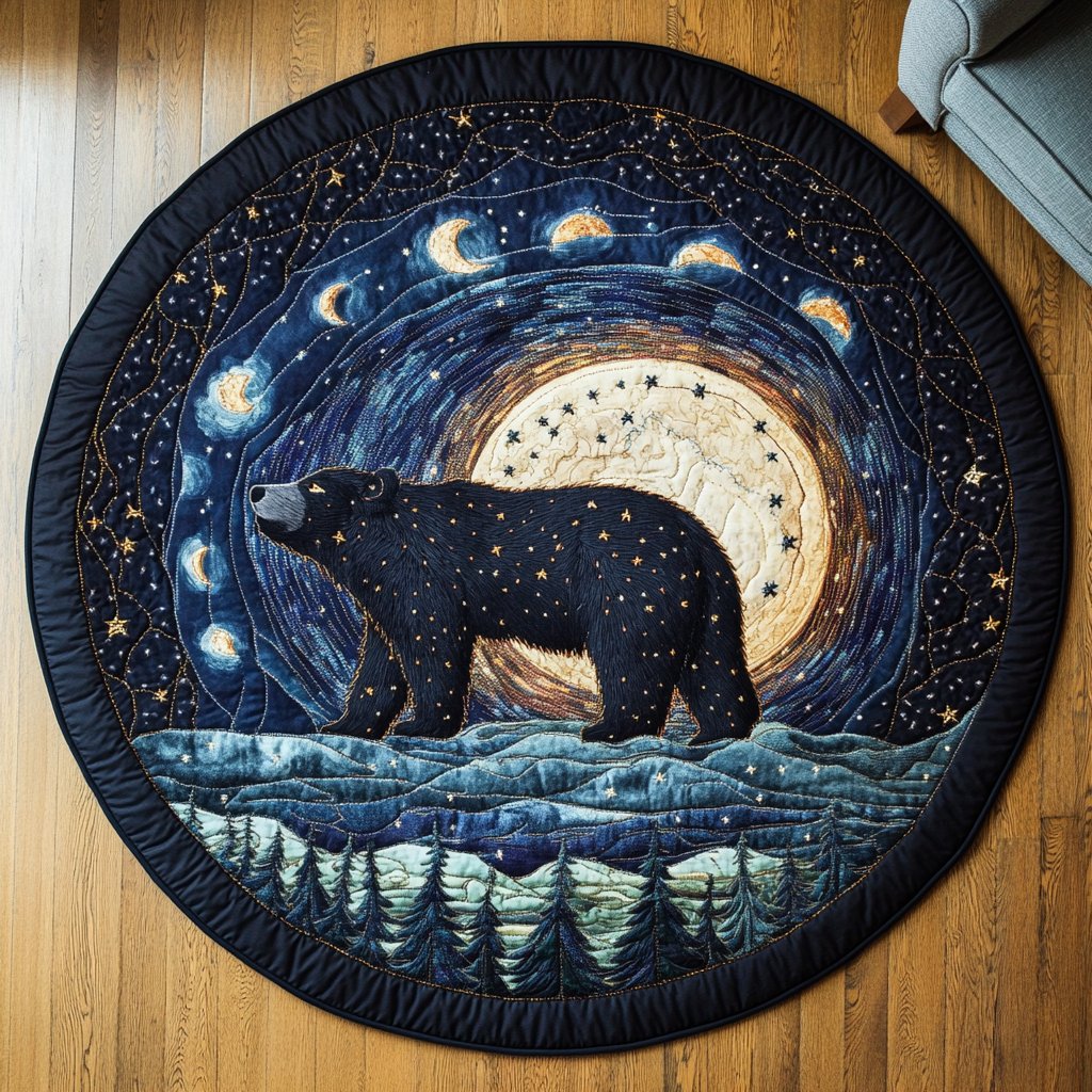 Shadow Claw Round Mat Rug - washable non-slip printed rug