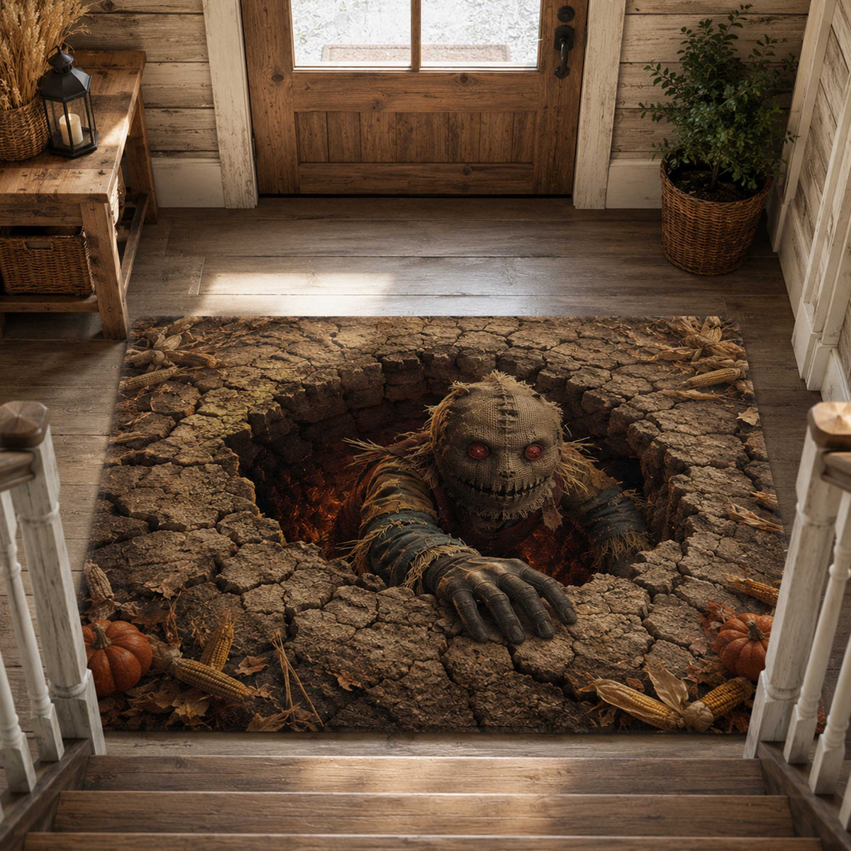 Shadow Crawl area rug in a living room