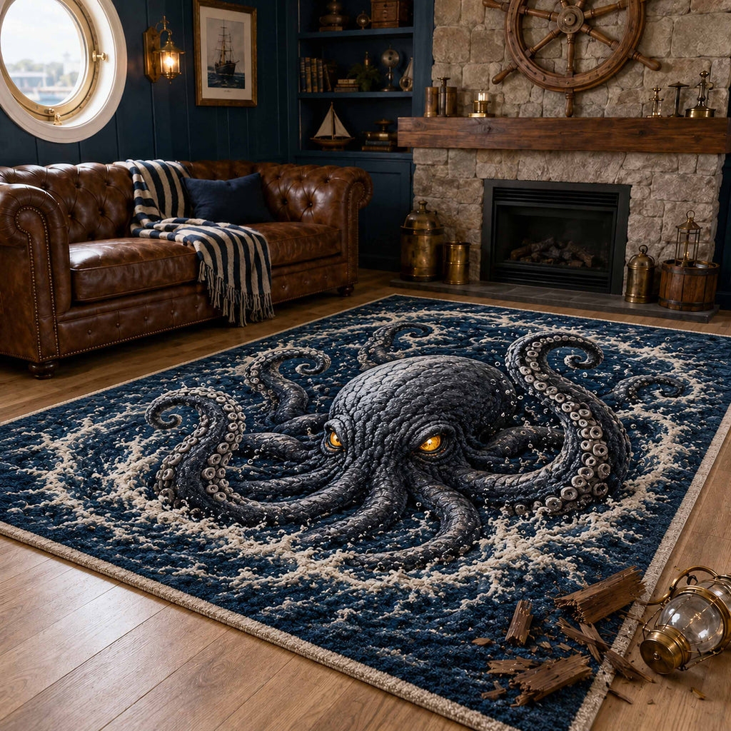 Shadow Current area rug in a living room
