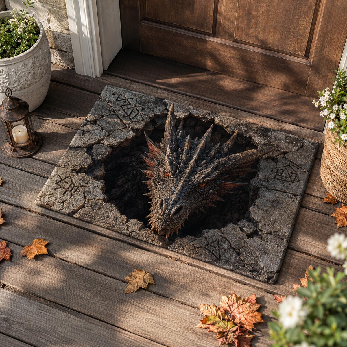 Shadow Dragon Doormat - Cute Animal Design | Printed Welcome Doormat - washable non-slip printed rug