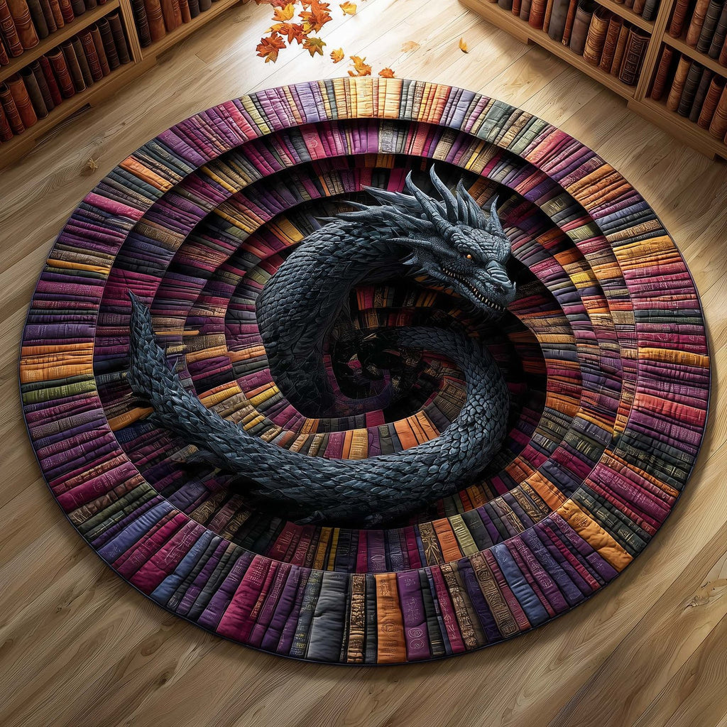 Shadow Dragon Round Mat Rug - Nature Design | Serene Home Decor