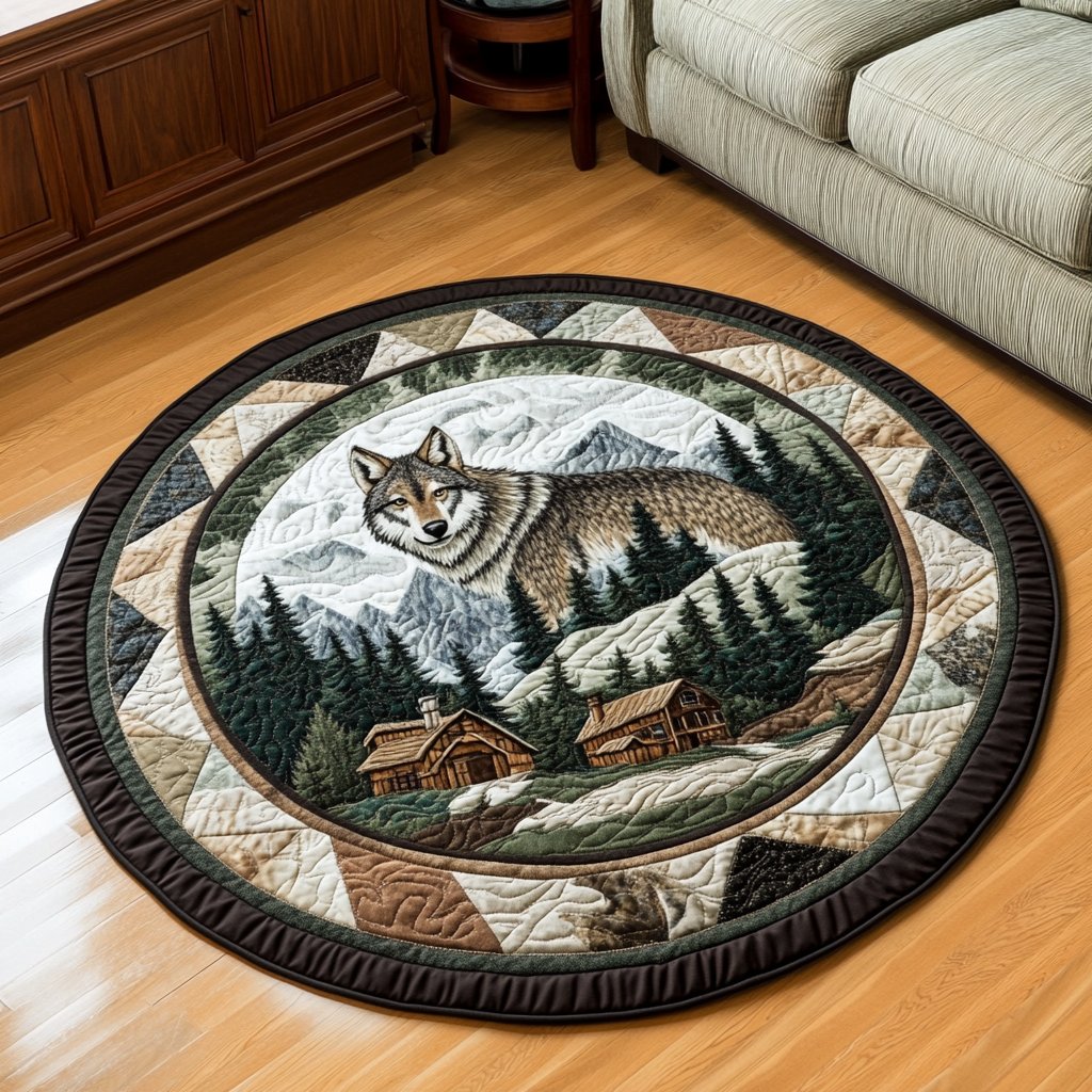 Shadow Fang Round Mat Rug - washable non-slip printed rug