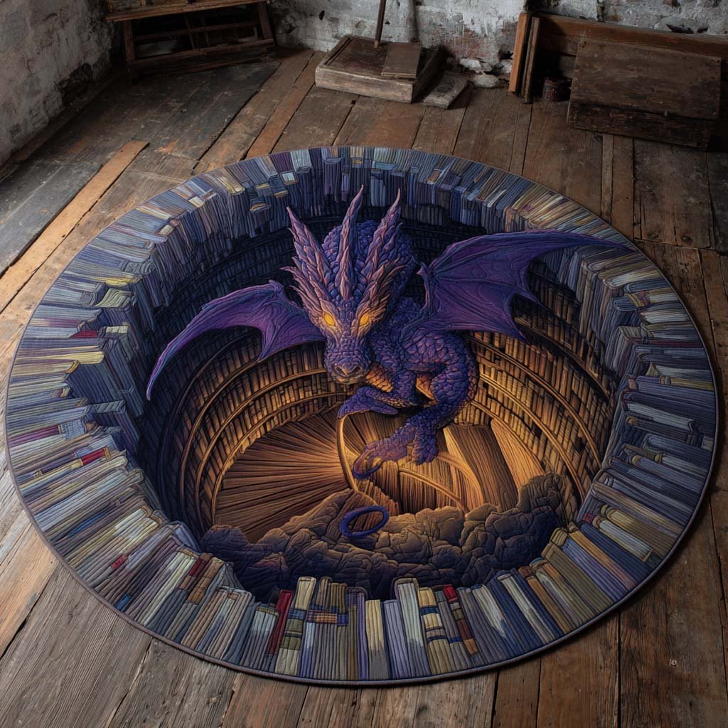 Shadow Flame Round Mat Rug - washable non-slip printed rug